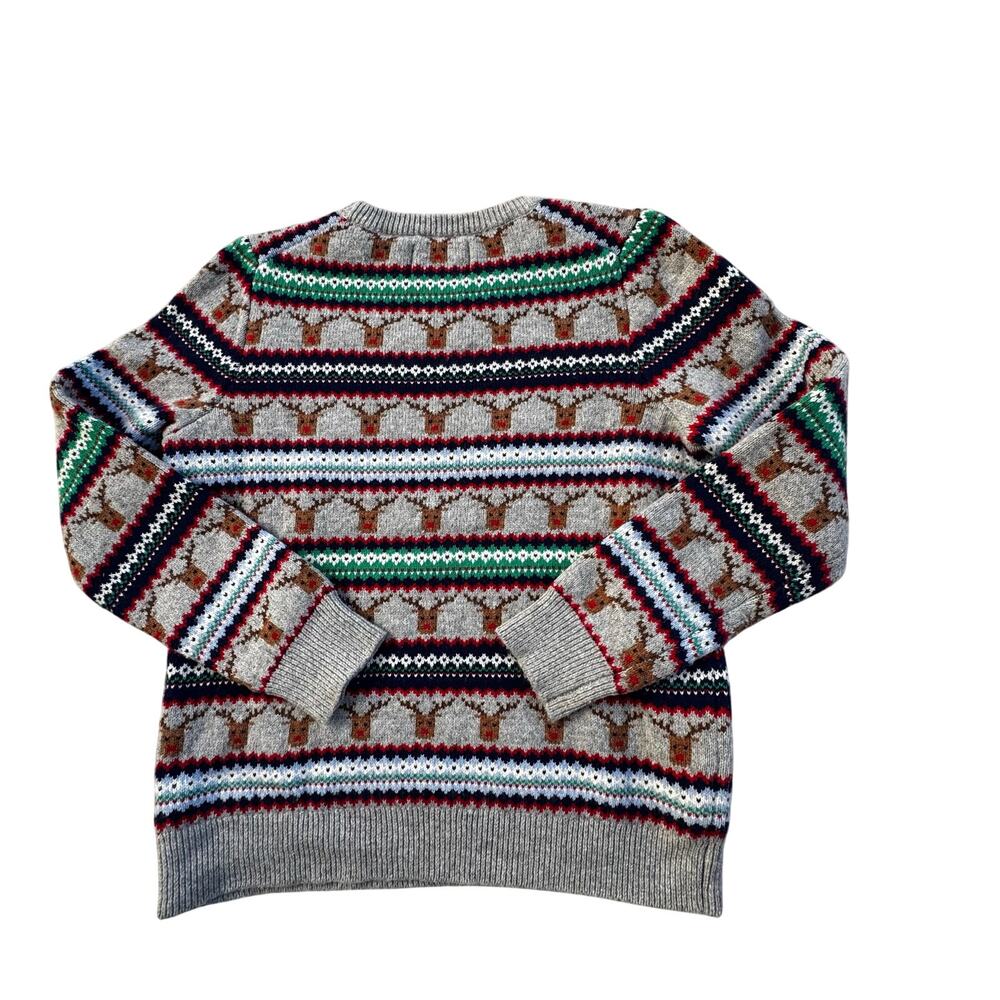 Mini Boden WOOL Blend Christmas Reindeer Sweater Fair Isle Knit Sz 9-10Y - Picture 3 of 9